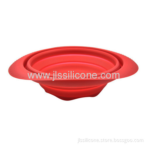 Kitchen Tools Silicone Folded Bowl With Holes On Bottom For Wash 